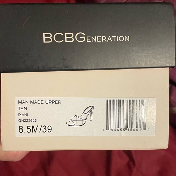 Neutral Tan High Heel Mules BCBG 8.5 - Picture 4 of 4